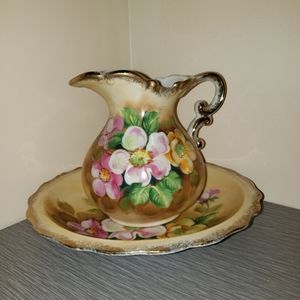 Vtg. Small Pitcher and Bowl. Homco Made in Japan